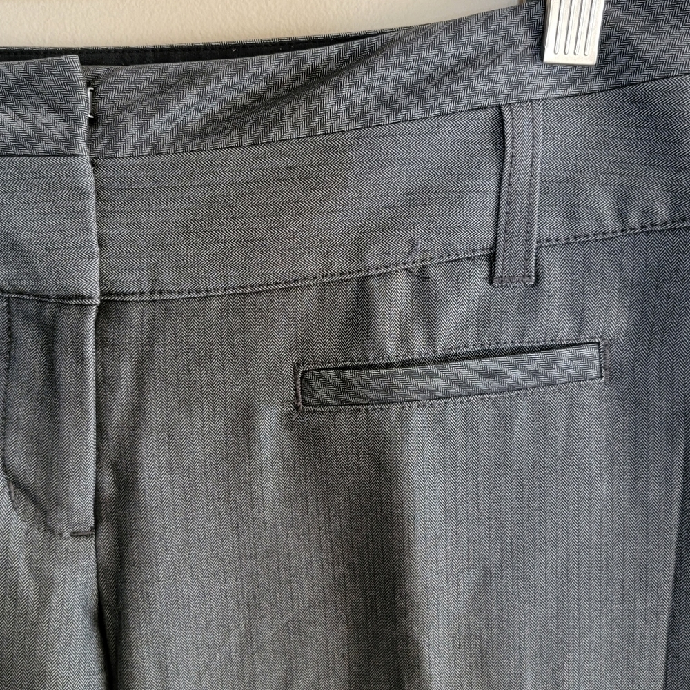 Express | Gray Micro Herringbone Print Editor Pants Trousers Size 2 - Picture 3 of 6